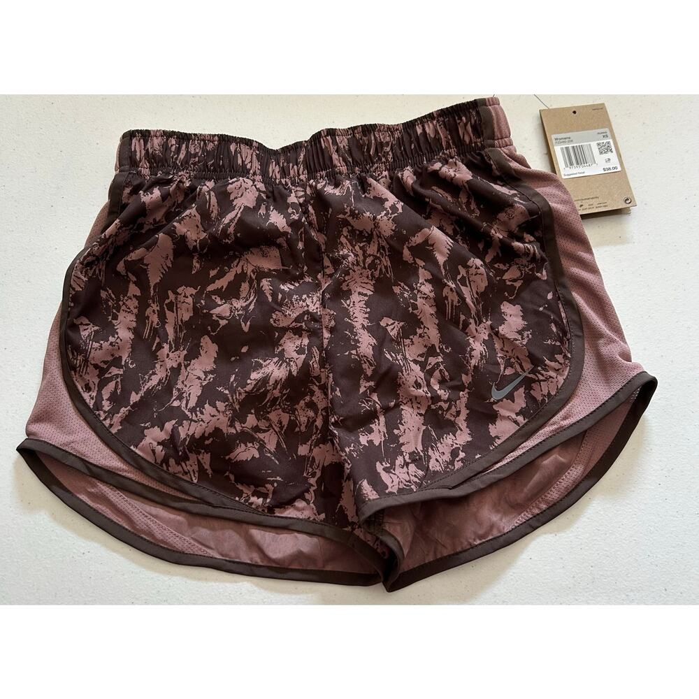 Nike Women’s Running Shorts Brown Pink Print XS NWT